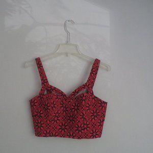 Forever21 Medium navy blue and orange with zipper and hook is brand new